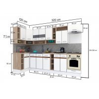 Bucatarie de Colt COSSY NEW ST. 120-320, Stejar Sonoma